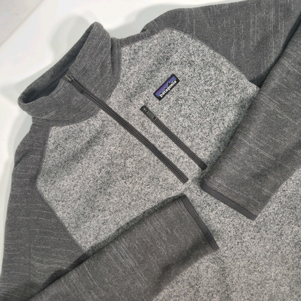 Patagonia Better Sweater 2 Tone Nickel Forge Gray Fleece 1/4 Zip Jacket Men's M
